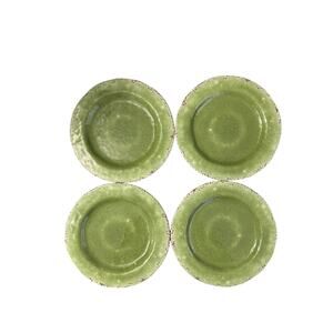 Pier 1 “Carmelo” Rustic Green Salad Plate Melamine Set of 4